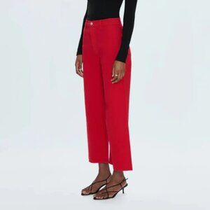 Pistola Penny Crop Wide Leg in Ruby - Size 27